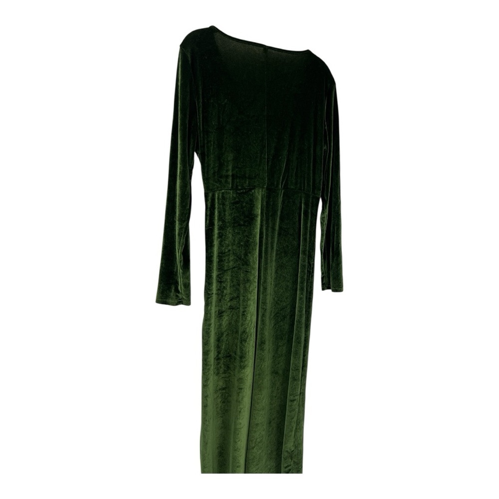 Elegant Green Velvet festival, Holliday Whimsygoth MIDI V Neck Dress SZ L - Picture 5 of 11